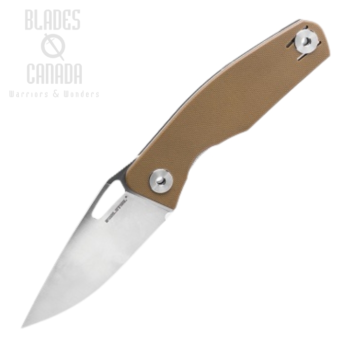 Real Steel Terra Folding Knife, 14C28N Satin, G10 Coyote, 7453